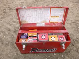 Ramset Tool Box w/ Ram Set Gun, Fasteners, Set Screws, Pins and Wrenches