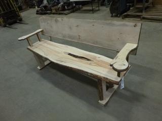 Custom Made Live Edge Wood Bench, 22 In. x 65 In. x 34 In. (H)