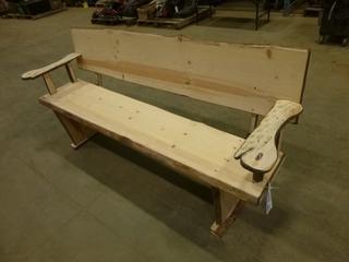 Custom Made Live Edge Wood Bench, 22 In. x 65 In. x 34 In. (H)