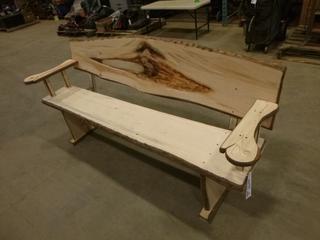 Custom Made Live Edge Wood Bench, 22 In. x 65 In. x 34 In. (H)