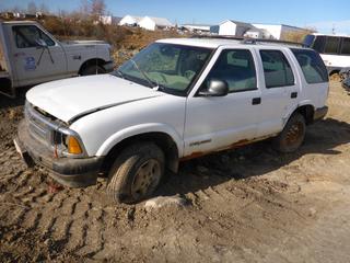 1997 Chevrolet Blazer C/w 4.3L, V6, A/T, 4WD. Showing 136,906kms. VIN 1GNDT13W7V2122453 *Note: Damaged, Running Condition Unknown* **Located Offsite at 21220-107 Avenue NW, Edmonton, For More Information Contact Richard at 780-222-8309**