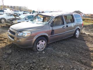 2006 Chevrolet Uplander LS 2WD Van C/w 3.5L, V6, A/T. VIN 1GNDV23L06D200406 *Note: Parts Only* **Located Offsite at 21220-107 Avenue NW, Edmonton, For More Information Contact Richard at 780-222-8309**