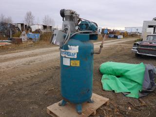 Techquip 5hp 3-Phase 80-Gal Air Compressor w/ 208-230/460V Motor *Note: Working Condition Unknown* **Located Offsite at 21220-107 Avenue NW, Edmonton, For More Information Contact Richard at 780-222-8309**