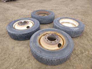 (2) Michelin XDN2 275/80R24.5 Tires w/ Rims, (2) Hankook Radial F80 285/75R24.5 Tires/ Rims