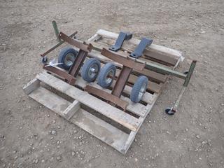 Custom Built Wheel Trolley For Moving Pipe, (2) Trailer Hitches