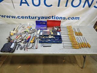 Qty of Misc. Items Includes Screw Drivers, Incomplete Sockets Sets and Other Items (S-3-2)