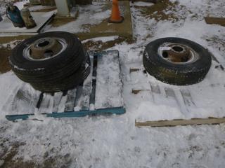 (2) Carlisle 235/80R16 Tires, (1) Goodyear Marathon Tire w/ 8 Bolt 165mm Rims *Note: Tires Need Air*