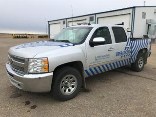 2012 Chevrolet Silverado 1500 LS 4x4, Cheyenne Edition, Crew Cab Pickup, 4.8L V8, Showing 134,788 Km, VIN: 3GCPKREAXCG298264  *NOTE: Buyer Responsible For Loadout, Identifying Decals & Radio System Will Be Removed By Consignor Before Item Loadout* **LOCATED OFFSITE @ Fort McMurray Airport, 547 Snow Eagle Drive, Fort McMurray, AB Call Chris For Info @ 587-340-9961**