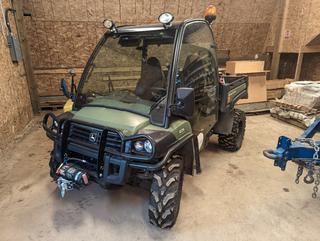 John Deere Gator, Model: 825E GAS XUV, Showing 782hrs, VIN: 1M0825GETEM087036 *NOTE: Buyer Responsible For Loadout, Identifying Decals Will Be Removed By Consignor Before Item Loadout* **LOCATED OFFSITE @ Fort McMurray Airport, 547 Snow Eagle Drive, Fort McMurray, AB Call Chris For Info @ 587-340-9961**