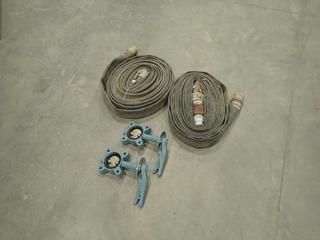 (2) 2 In. Discharge Hose, (2) Kitz Rubber-Lined 2 1/2 In. Butterfly Valves (V23)