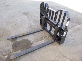 2022 Manitou, Model 50504721, Heavy Duty, 48 In. Skid Steer Forks *Rated For 5,000 Lbs. Each*, W/ Frame *Rated For 2,500 Lbs.*, SN 300367