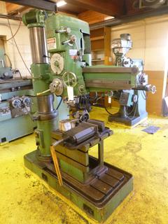 Summit 3/8 In. Radial Drill, 220V, 2Ph, 60 Hz, 3 HP, w/ Accessories, SN 3976 *Note: Bolted To Floor, Buyer Responsible For Unbolting And Loadout, Item Must Be Removed By Tuesday November 15th 12PM*