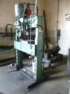 Air Hydraulic Shop Press, Approx. 100 Ton *Note: Unverified*