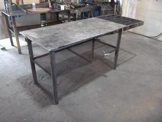 Steel Work Table, Approx. 84 In. X 30 In. 34 In.