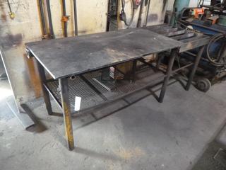 Steel Work Table, Approx. 84 In. X 30 In. 34 In.