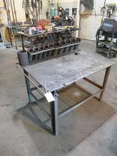 Steel Work Table. Approx. 48 In. X 36 In. X 31 In.