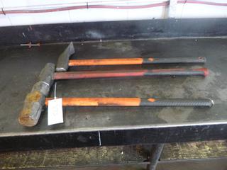 (3) Sledge Hammers, Various Sizes, Rubber Handles
