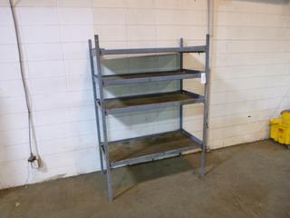 Shelving Unit w/ Wood Shelves, Approx. 50 In. X 24 In. X 60 In.