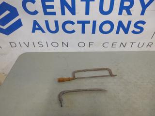 (1) Metal Hacksaw, Approx. 18 In. w/ 10 In. Blade, (1) Blade, Approx. 13 In.