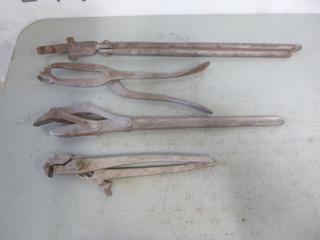 (4) Various Styles and Sized Blacksmithing Clamps