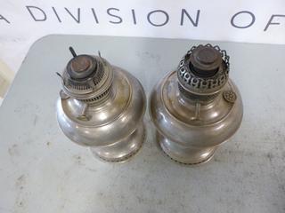 (2) Rayo Center Draft Oil Lamps