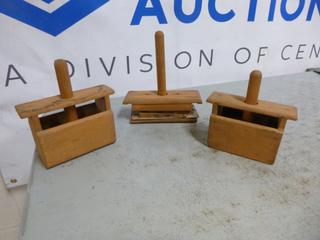 (3) Butter Molds, (1) Damaged