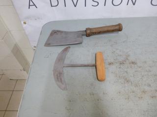 Butcher Hatchet and Round Knife