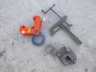 Various Clamps, (1) 2-Ton Plate Clamp, (1) 1-Ton Plate Clamp