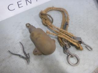 Crimper/Cutter, Metal Weight For Scale, Rope For Pulley System