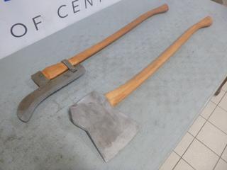 2-Handed Axe and Brush Cutter Axe, Approx. 38 In.