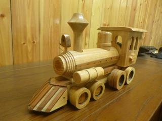Wooden Train Engine, Approx 15in.