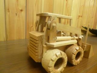 Wooden Skid Loader, Approx 11in.