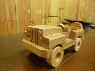 Wooden Jeep, Approx 9in.