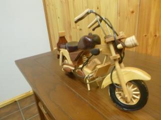 Wooden Motorcycle, Approx 14in.