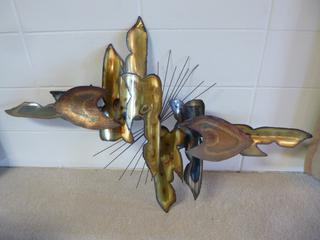 Metal Wall Hanging Art, Approx 45in. X 28in.