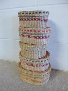 Qty Of Wicker Baskets, From Approx 6in. X 4in.x 3in., Up To 8in. X 5in. X 4in.