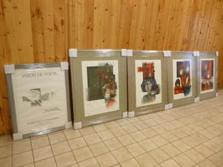 5-Piece Vision De Poeta Artwork Set, Artist: Sunol Alvar, Date: 1978, (1) Print On Paper, 28in. X 36in., Appraised @ $250, Print 1/2/3/4, Embossed Limited Editions, 36in. X 44in., Appraised @ $950 Each