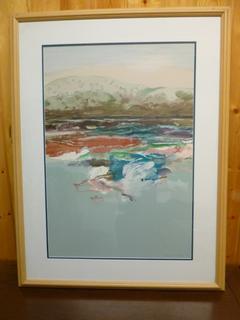 Untitled, Waves, Artist: Joanne Miller Rafferty, Medium: Lithograph #129/350, 33in. X 43in., Appraised @ $500