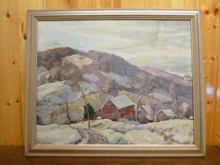The Cabin In The Hills, Artist Unkown, Medium: Canvas Print, 34in. X 28in.