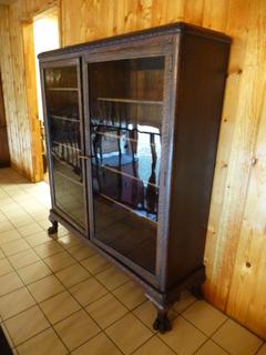 Glass Door Display Cabinet, Approx 52in. X 15in. X 60in. *Note: Item Located Upstairs, Buyer Responsible For Dismantle/Loadout*