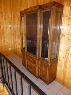 Glass Door Display Cabinet, Wired For Power, Approx 54in. X 17in. X 80in. *Note: Item Located Upstairs, Buyer Responsible For Dismantle/Loadout*