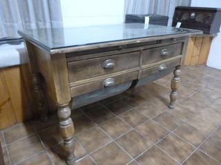 Side Table, Approx 45in. X 28in. X 28in. *Note: Item Located Upstairs, Buyer Responsible For Dismantle/Loadout*