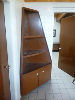 Wood Corner Display Shelving, Approx 31in. X 31in. X 84in. *Note: Buyer Responsible For Loadout*