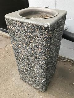 Exposed Aggregate Ashtray, Approx 14in. X 14in. X 30in. *Note: Buyer Responsible For Loadout*