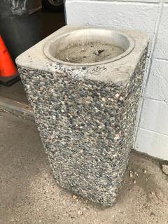 Exposed Aggregate Ashtray, Approx 14in. X 14in. X 30in. *Note: Buyer Responsible For Loadout*