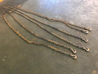 Chains w/ Hooks (1) 3/8 In. Approx. 12 Ft., (1) 5/16 In. Approx. 12 Ft., (1) 5/16 In. Approx. 15 Ft.