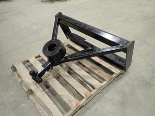 Unused Skid Steer Hitch Attachment c/w Tri Ball Hitch w/ Hook, 5th Wheel Adapter