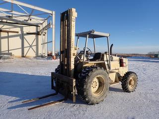 Ingersoll-Rand RT706F 4WD Forklift c/w Open Cab, Diesel, 3 Stage Mast, 48 In. Forks, 6,000 Lbs, 16.0-9-24IND Front Tires, 10.5-20 Rear Tires, Showing 6,684 Hrs, SN 22QR5263MFA 