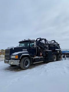1998 Mack CH T/A Hydrovac Truck c/w A/R, 385/65R22.5 Front Tires, 11R22.5 Rear Tires, Showing 859,536 Kms, VIN 1M1AA18Y8WW098654 **Located Offsite In Lloydminster, AB, For More Information Contact Connor 780-218-4493**
