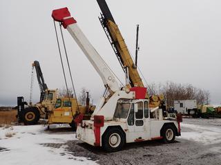 1981 Carry Deck T-Lift c/w Waterous/Detroit Diesel, Cab, Heater, 3 Sheave, 20-Ton McKissick Lifting Block, 3-Section Boom, 4-Hydraulic Outriggers, Showing 2,018 Hrs, Showing 1,214 Hrs, SN 41113 **Located Offsite Near Clyde, AB, For More Information Contact Chris 587-340-9961**